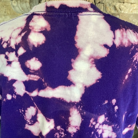 Prince Purple Rain purple cropped bleach graphic T-shirt raw edges short sleeve - Picture 9 of 16